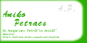 aniko petracs business card